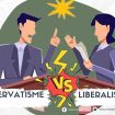 Ilustrasi conservatisme vs liberalisme