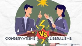 Ilustrasi conservatisme vs liberalisme